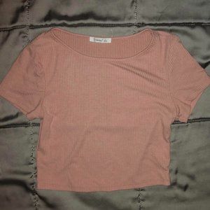 ribbed pink crop top